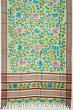 Tussar Floral Printed Sea Green Saree With Aari Embroidery Outlined