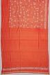 Tussar Kantha Embroidery Brick Red Saree