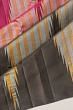 Kanchipuram Silk Half And Half Big Temple Black And Pink Saree