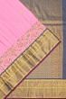 Kanchipuram Silk Butta Baby Pink Saree With Embroidery