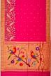 Paithani Silk Butta Pink Saree With Embroidery And Single Muniya Border