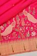 Paithani Silk Butta Pink Saree With Embroidery And Single Muniya Border