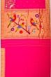 Paithani Silk Butta Pink Saree With Embroidery And Single Muniya Border