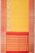 Kanchipuram Silk Horizontal Lines Mustard Yellow Saree With Embroidery