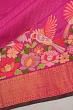 Kanchipuram Silk Checks Pink Saree With Embroidery