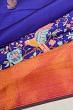 Kanchipuram Silk Butta Royal Blue Saree With Embroidery