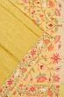 Kanchipuram Silk Tissue Jacquard Yellow Saree With Embroidery Border