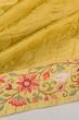 Kanchipuram Silk Tissue Jacquard Yellow Saree With Embroidery Border