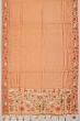 Kanchipuram Silk Tissue Jacquard Peach Saree With Embroidery Border