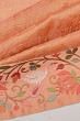 Kanchipuram Silk Tissue Jacquard Peach Saree With Embroidery Border