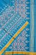 Rajkot Patola Silk Ikat Teal Blue Saree