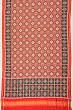 Patan Patola Silk Double Ikat Chokta Bhat Red Saree