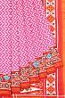 Patan Patola Silk Double Ikat Zig Zag Lines Pink Saree