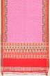 Patan Patola Silk Double Ikat Zig Zag Lines Pink Saree