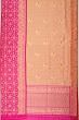 Banarasi Kora Organza Tissue Checks And Butta Pastel Orange Saree