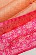 Banarasi Kora Organza Tissue Checks And Butta Pastel Orange Saree