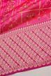 Banarasi Silk Checks And Brocade Pink Saree