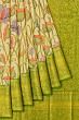 Taranga Kanchi Soft Silk Kalamkari Hand Painted Cream Saree