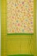 Taranga Kanchi Soft Silk Kalamkari Hand Painted Cream Saree