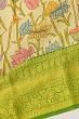 Taranga Kanchi Soft Silk Kalamkari Hand Painted Cream Saree