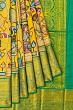 Taranga Kanchi Soft Silk Kalamkari Hand Painted Yellow Saree