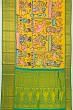 Taranga Kanchi Soft Silk Kalamkari Hand Painted Yellow Saree