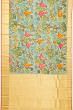 Taranga Kanchi Soft Silk Kalamkari Hand Painted Sky Blue Saree