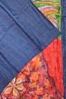 Tussar Floral Printed Blue Saree