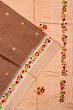 Tussar Butta Choco Brown Saree With Embroidery Border