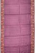 Tussar Checks Violet Saree With Embroidery Border