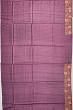 Tussar Checks Violet Saree With Embroidery Border