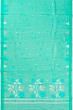 Dhakai Handspun Cotton Butta Sea Green Saree With Jamdani Pallu