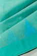 Dhakai Handspun Cotton Butta Sea Green Saree With Jamdani Pallu