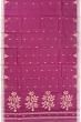 Dhakai Handspun Cotton Butta Purple Saree With Jamdani Pallu