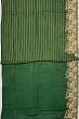 Organza Horizontal Lines Dark Green Saree