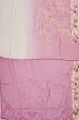 Organza Floral Embroidery Half And Half White And Lavender Saree