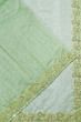 Organza Crushed Tissue Pastel Green Saree With Scallop Border