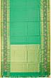 Kanchipuram Silk Checks Sea Green Saree With Embroidery