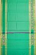 Kanchipuram Silk Checks Sea Green Saree With Embroidery