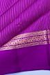 Kanchipuram Silk Vertical Lines And Butta Violet Saree