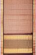 Kanchipuram Silk Horizontal Lines Pastel Brown Saree