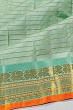 Kanchipuram Silk Horizontal Lines Sea Green Saree