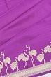 Banarasi Satin Plain Violet Saree