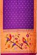 Paithani Silk Butta Violet Saree With Single Muniya Border