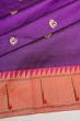 Paithani Silk Butta Violet Saree With Single Muniya Border