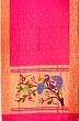 Paithani Silk Butta Pink Saree With Triple Muniya Border