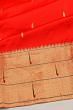 Paithani Silk Butta Red Saree With Triple Muniya Border