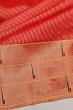 Paithani Silk Vertical Lines Red Saree With Triple Muniya Border