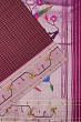 Paithani Silk Checks Purple Saree With Akruthi Border