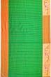 Paithani Silk Checks Green Saree With Akruthi Border